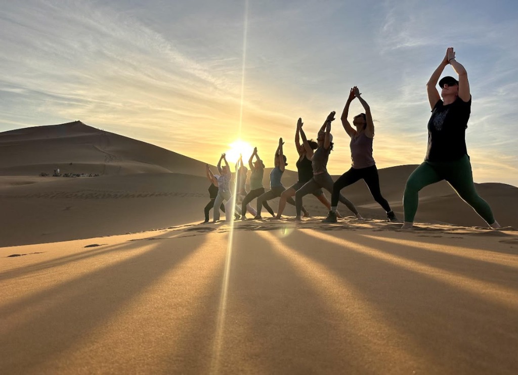 Yoga in Sahara Desert Erg Chegaga